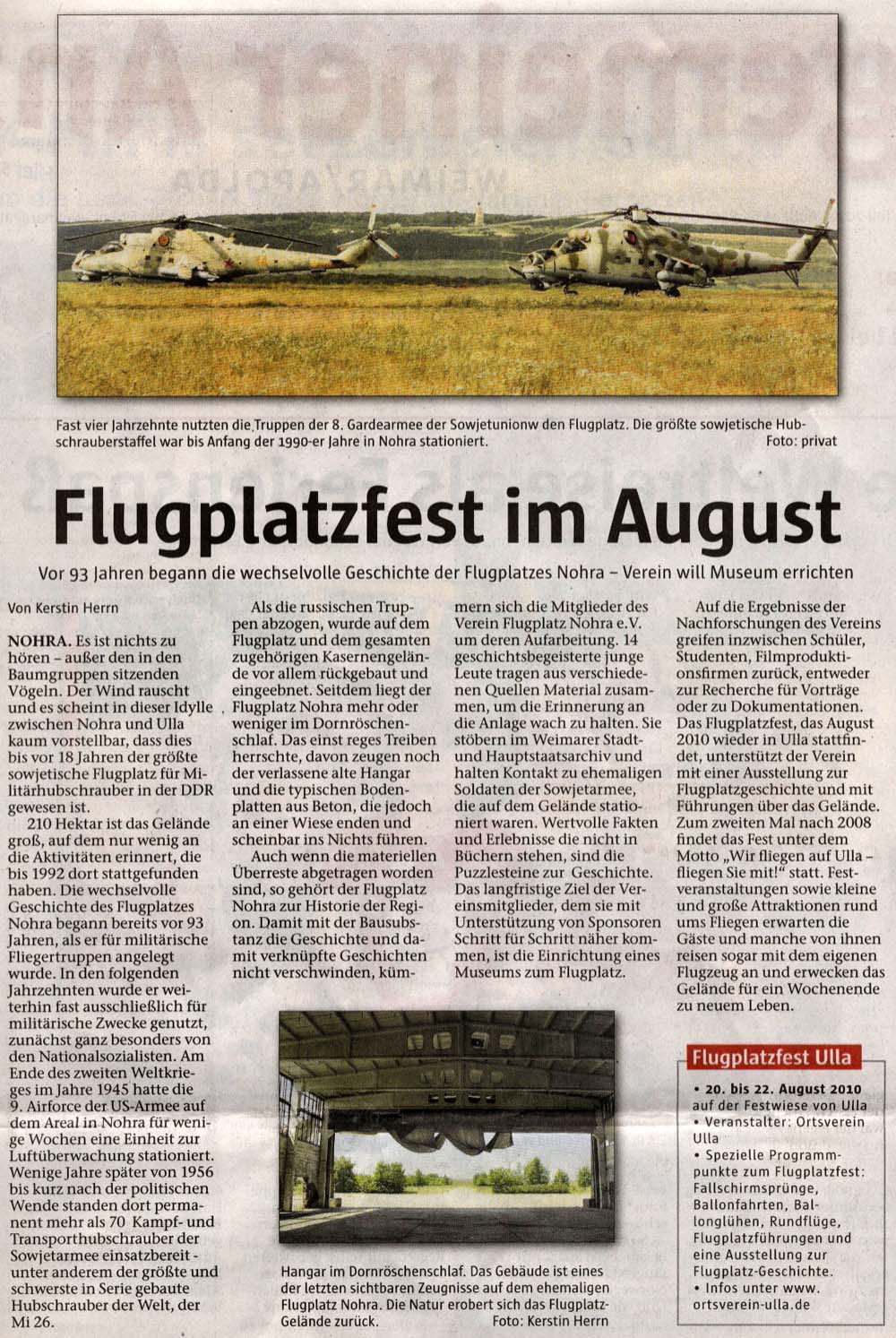 Flugplatzfest im August